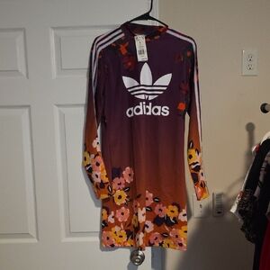 Adidas Purple and Orange Floral Mini Dress